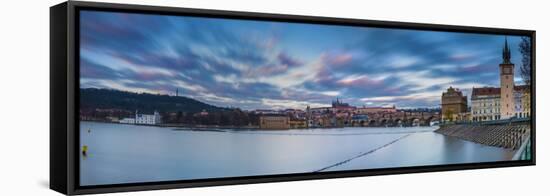 Vltava River and Prague, Czech Republic-Jon Arnold-Framed Stretched Canvas