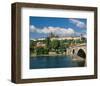 Vltava with Charles Bridge and Prague Castle, Prague, Bohemia, Czech Republic-null-Framed Art Print