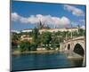 Vltava with Charles Bridge and Prague Castle, Prague, Bohemia, Czech Republic-null-Mounted Art Print