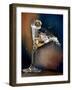 Vodka Martini Spilling from a Bent Martini Glass with Ice Cube-Jeff Sarpa-Framed Photographic Print