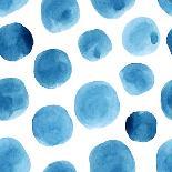Seamless Watercolor Pattern Blue Polka Dots-Vodoleyka-Art Print