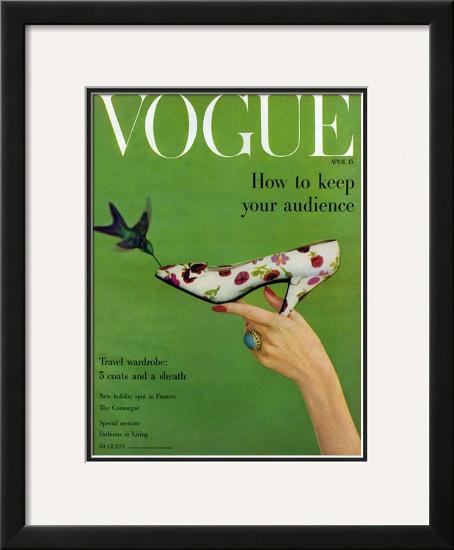 Vogue Cover - April 1957-Richard Rutledge-Framed Giclee Print