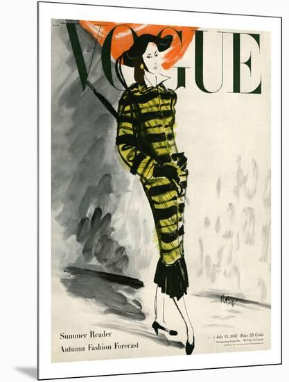 Vogue Cover - July 1947-René Bouét-Willaumez-Mounted Print