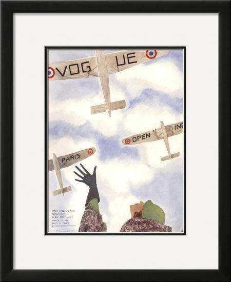 Vogue Cover - March 1932-Pierre Mourgue-Framed Giclee Print