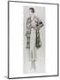 Vogue - June 1934 - Woman in Striped Coat-Lemon-Mounted Premium Giclee Print