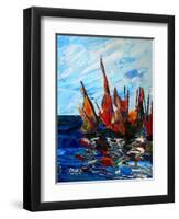 Voiliers au port a bainet, 2009-Patricia Brintle-Framed Premium Giclee Print