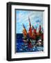 Voiliers au port a bainet, 2009-Patricia Brintle-Framed Premium Giclee Print