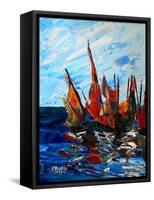 Voiliers au port a bainet, 2009-Patricia Brintle-Framed Stretched Canvas