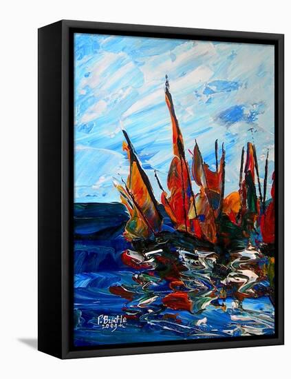 Voiliers au port a bainet, 2009-Patricia Brintle-Framed Stretched Canvas