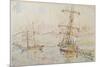 Voiliers dans le port d'Ajaccio-Paul Signac-Mounted Giclee Print