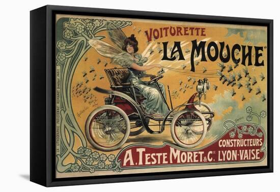 Voiturette La Mouche France 1900-null-Framed Stretched Canvas