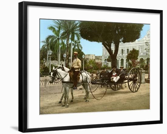 Volante at the Plaza De Armas, Havana, 1904-null-Framed Giclee Print