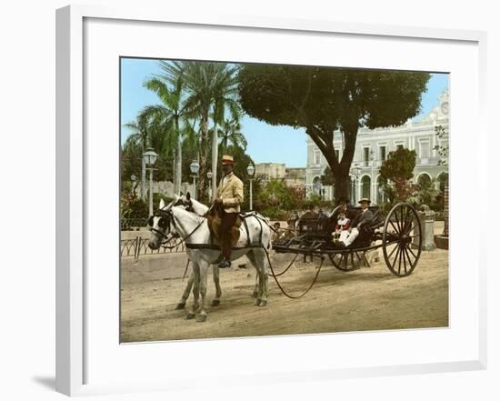 Volante at the Plaza De Armas, Havana, 1904-null-Framed Giclee Print