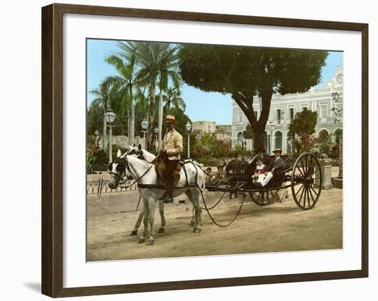 Volante at the Plaza De Armas, Havana, 1904-null-Framed Giclee Print