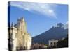Volcan De Agua, 3765M, and Cathedral, Antigua, UNESCO World Heritage Site, Guatemala-Christian Kober-Stretched Canvas