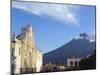 Volcan De Agua, 3765M, and Cathedral, Antigua, UNESCO World Heritage Site, Guatemala-Christian Kober-Mounted Photographic Print