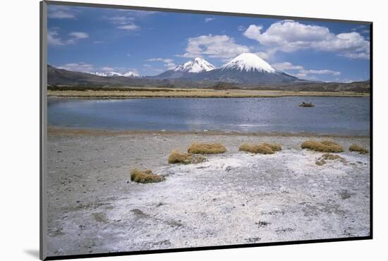 Volcan Parinacota on Right, Volcan Pomerape on Left, Volcanoes in the Lauca National Park, Chile-Geoff Renner-Mounted Photographic Print