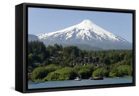 Volcan Villarrica and Lao Villarrica at Pucon, Lakes District, Southern Chile, South America-Tony-Framed Stretched Canvas