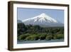 Volcan Villarrica and Lao Villarrica at Pucon, Lakes District, Southern Chile, South America-Tony-Framed Photographic Print