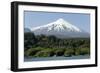Volcan Villarrica and Lao Villarrica at Pucon, Lakes District, Southern Chile, South America-Tony-Framed Photographic Print