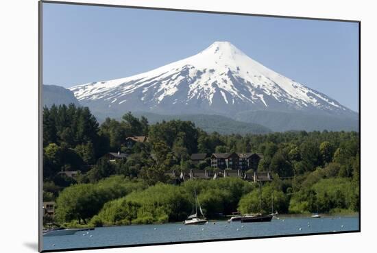 Volcan Villarrica and Lao Villarrica at Pucon, Lakes District, Southern Chile, South America-Tony-Mounted Photographic Print