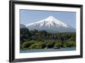 Volcan Villarrica and Lao Villarrica at Pucon, Lakes District, Southern Chile, South America-Tony-Framed Photographic Print