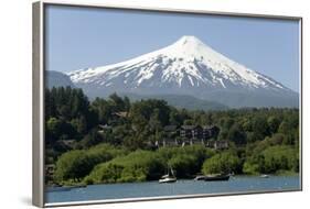 Volcan Villarrica and Lao Villarrica at Pucon, Lakes District, Southern Chile, South America-Tony-Framed Photographic Print