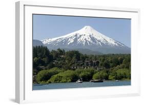 Volcan Villarrica and Lao Villarrica at Pucon, Lakes District, Southern Chile, South America-Tony-Framed Photographic Print