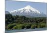 Volcan Villarrica and Lao Villarrica at Pucon, Lakes District, Southern Chile, South America-Tony-Mounted Photographic Print