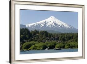 Volcan Villarrica and Lao Villarrica at Pucon, Lakes District, Southern Chile, South America-Tony-Framed Photographic Print