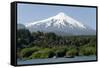 Volcan Villarrica and Lao Villarrica at Pucon, Lakes District, Southern Chile, South America-Tony-Framed Stretched Canvas