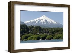 Volcan Villarrica and Lao Villarrica at Pucon, Lakes District, Southern Chile, South America-Tony-Framed Photographic Print