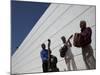 Volcanes Del Norte, a Band Formed by Inmates, Perform Next to Wall Inside Ciudad Juarez City Prison-null-Mounted Photographic Print