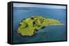 Volcanic Craters on Browns Island, or Motokorea, Hauraki Gulf, Auckland, North Island, New Zealand-David Wall-Framed Stretched Canvas