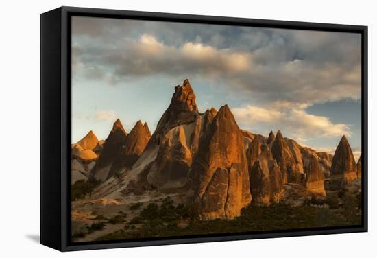 Volcanic Desert Landscape and its Fabulous Geographical Structures Caught in Evening Light-David Clapp-Framed Stretched Canvas