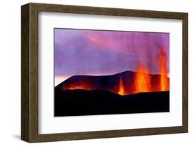 Volcanic eruption near Eyjafjallajoekull glacier, Iceland-Uri Golman-Framed Photographic Print