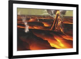 Volcanic Eruption on an Alien Planet-null-Framed Art Print