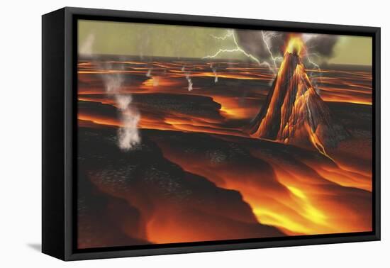 Volcanic Eruption on an Alien Planet-null-Framed Stretched Canvas