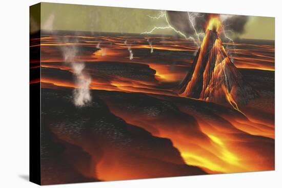 Volcanic Eruption on an Alien Planet-null-Stretched Canvas