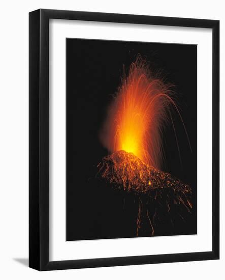 Volcanic Explosion at Night-null-Framed Photographic Print