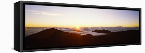 Volcanic Landscape Covered with Clouds, Haleakala Crater, Maui, Hawaii, USA-null-Framed Stretched Canvas