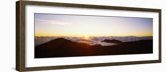 Volcanic Landscape Covered with Clouds, Haleakala Crater, Maui, Hawaii, USA-null-Framed Photographic Print