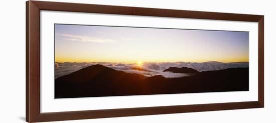 Volcanic Landscape Covered with Clouds, Haleakala Crater, Maui, Hawaii, USA-null-Framed Photographic Print