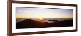 Volcanic Landscape Covered with Clouds, Haleakala Crater, Maui, Hawaii, USA-null-Framed Photographic Print