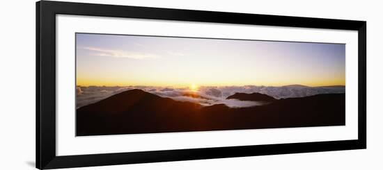 Volcanic Landscape Covered with Clouds, Haleakala Crater, Maui, Hawaii, USA-null-Framed Photographic Print