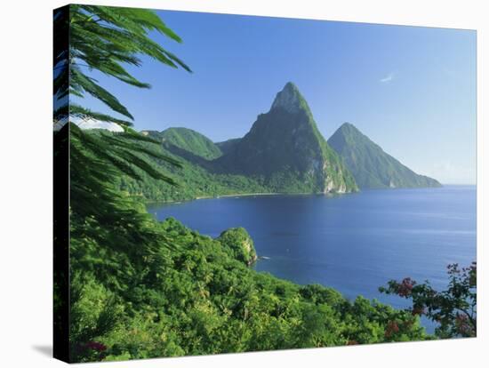 Volcanic Peaks of the Pitons, Soufriere Bay, St. Lucia, Caribbean, West Indies, Central America-Gavin Hellier-Stretched Canvas
