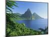 Volcanic Peaks of the Pitons, Soufriere Bay, St. Lucia, Caribbean, West Indies, Central America-Gavin Hellier-Mounted Photographic Print