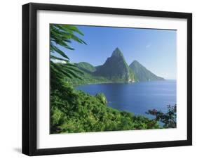 Volcanic Peaks of the Pitons, Soufriere Bay, St. Lucia, Caribbean, West Indies, Central America-Gavin Hellier-Framed Photographic Print