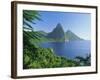 Volcanic Peaks of the Pitons, Soufriere Bay, St. Lucia, Caribbean, West Indies, Central America-Gavin Hellier-Framed Photographic Print