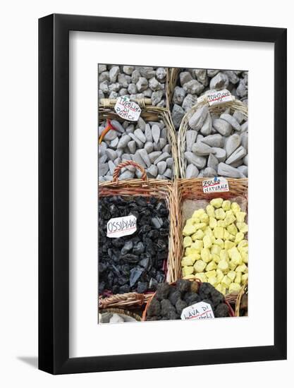 Volcanic rock souvenirs, Lipari Island, Aeolian Islands, UNESCO World Heritage Site, Sicily, Italy,-Marco Simoni-Framed Photographic Print